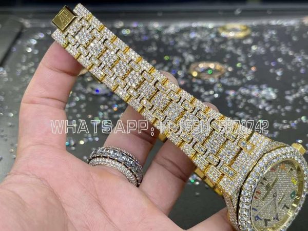 Audemars Piguet Royal Oak 41mm Stainless Steel Band Moissanite Diamond Watch - Image 8