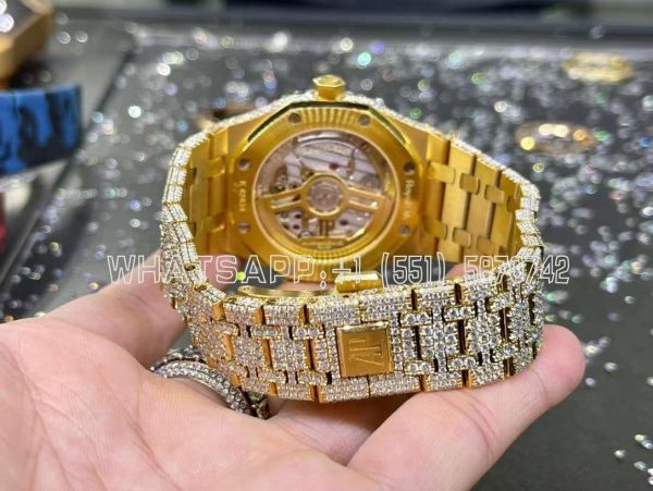 Audemars Piguet Royal Oak 41mm Stainless Steel Band Moissanite Diamond Watch