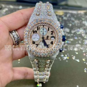 Audemars Piguet Royal Oak Offshore Chronograph 26170ST 42MM Rose Gold Moissanite Watch