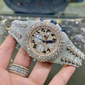 Audemars Piguet Royal Oak Offshore Chronograph 26170ST 42MM Rose Gold Moissanite Watch