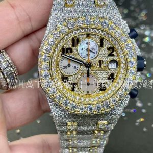 Audemars Piguet Royal Oak Offshore Chronograph 26170ST 42MM Yellow Gold Moissanite Watch