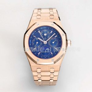 Audemars Piguet Royal Oak Perpetual Calendar Rose Gold 26574OR Blue Dial