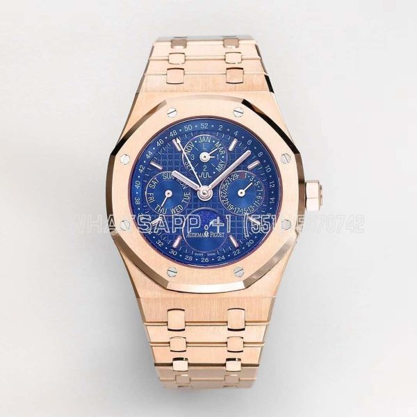 Audemars Piguet Royal Oak Perpetual Calendar Rose Gold 26574OR Blue Dial