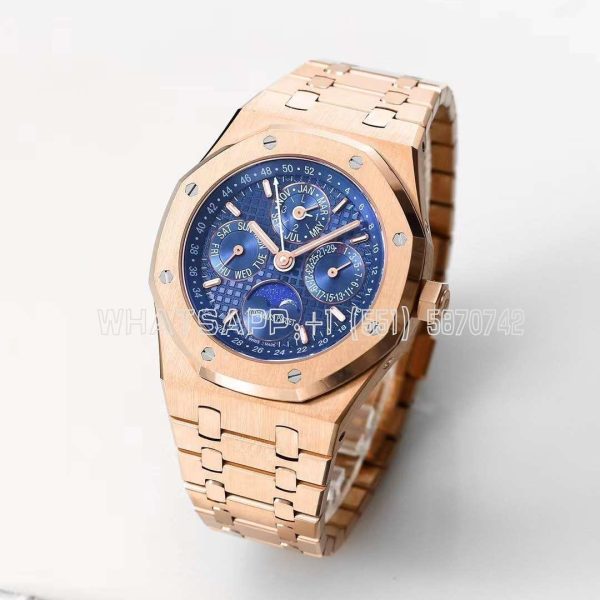 Audemars Piguet Royal Oak Perpetual Calendar Rose Gold 26574OR Blue Dial