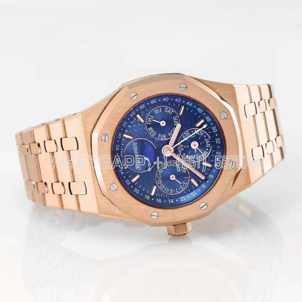 Audemars Piguet Royal Oak Perpetual Calendar Rose Gold 26574OR Blue Dial
