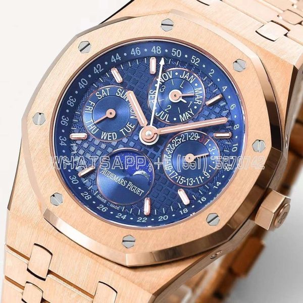 Audemars Piguet Royal Oak Perpetual Calendar Rose Gold 26574OR Blue Dial