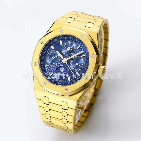 Audemars Piguet Royal Oak Perpetual Calendar Yellow Gold 26574 Blue Dial