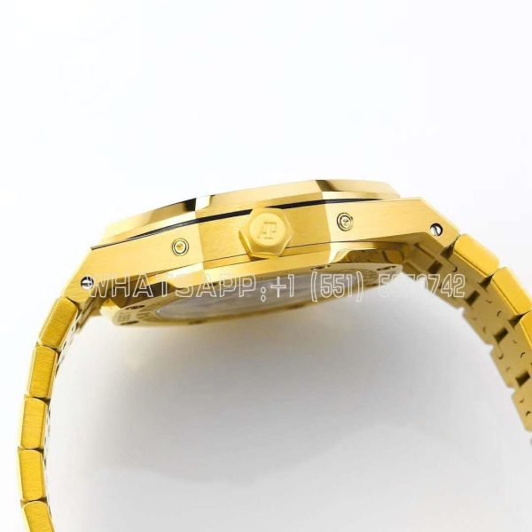 Audemars Piguet Royal Oak Perpetual Calendar Yellow Gold 26574 Blue Dial - Image 4