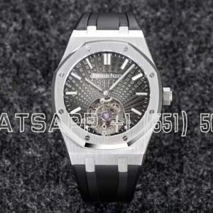 Audemars Piguet Royal Oak Tourbillon Extra-Thin Black Dial in Rubber Strap Gradient Black R8 Factory