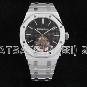 Audemars Piguet Royal Oak Tourbillon Extra-Thin Black Dial in Steel 2018 SIHH R8 Factory