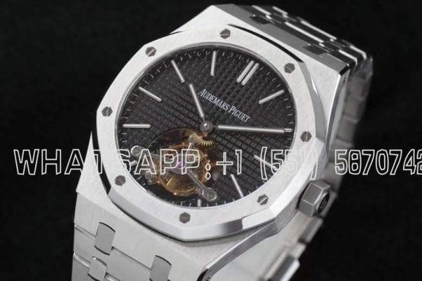 Audemars Piguet Royal Oak Tourbillon Extra-Thin Black Dial in Steel 2018 SIHH R8 Factory