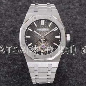Audemars Piguet Royal Oak Tourbillon Extra-Thin Black Dial in Steel Gradient Black R8 Factory
