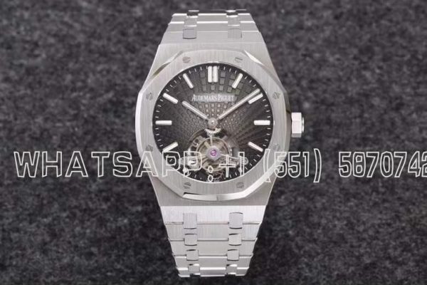 Audemars Piguet Royal Oak Tourbillon Extra-Thin Black Dial in Steel Gradient Black R8 Factory