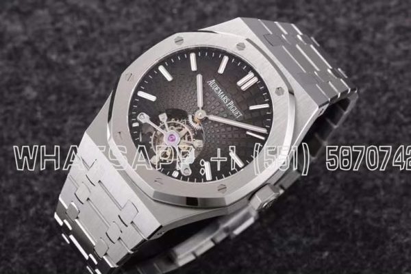 Audemars Piguet Royal Oak Tourbillon Extra-Thin Black Dial in Steel Gradient Black R8 Factory