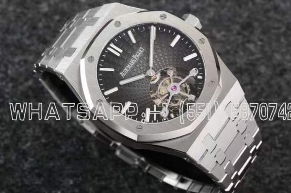 Audemars Piguet Royal Oak Tourbillon Extra-Thin Black Dial in Steel Gradient Black R8 Factory
