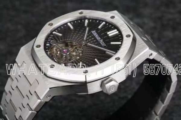 Audemars Piguet Royal Oak Tourbillon Extra-Thin Black Dial in Steel Gradient Black R8 Factory