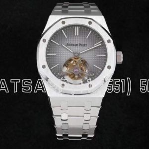 Audemars Piguet Royal Oak Tourbillon Extra-Thin Black Dial in Steel Gradient Gray R8 Factory