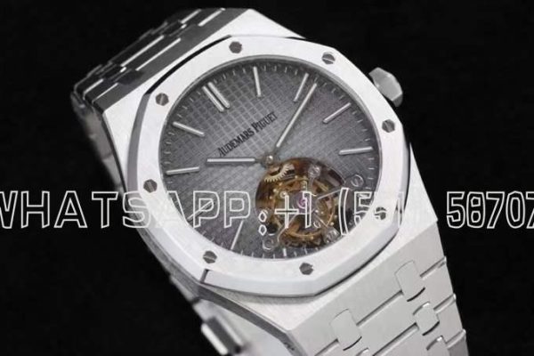 Audemars Piguet Royal Oak Tourbillon Extra-Thin Black Dial in Steel Gradient Gray R8 Factory