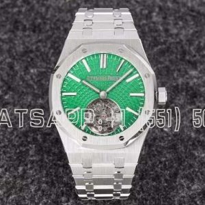Audemars Piguet Royal Oak Tourbillon Extra-Thin Green Dial in Steel R8 Factory