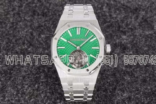 Audemars Piguet Royal Oak Tourbillon Extra-Thin Green Dial in Steel R8 Factory