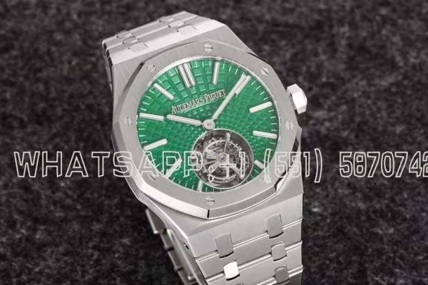 Audemars Piguet Royal Oak Tourbillon Extra-Thin Green Dial in Steel R8 Factory