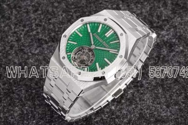 Audemars Piguet Royal Oak Tourbillon Extra-Thin Green Dial in Steel R8 Factory
