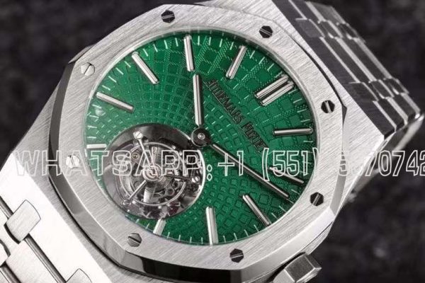 Audemars Piguet Royal Oak Tourbillon Extra-Thin Green Dial in Steel R8 Factory - Image 7