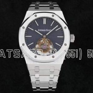 Audemars Piguet Royal Oak Tourbillon Extra-Thin Blue Dial in Steel R8 Factory