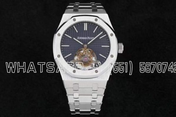 Audemars Piguet Royal Oak Tourbillon Extra-Thin Blue Dial in Steel R8 Factory