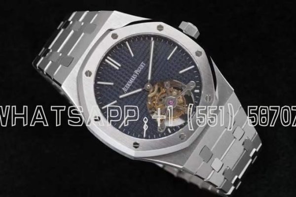 Audemars Piguet Royal Oak Tourbillon Extra-Thin Blue Dial in Steel R8 Factory