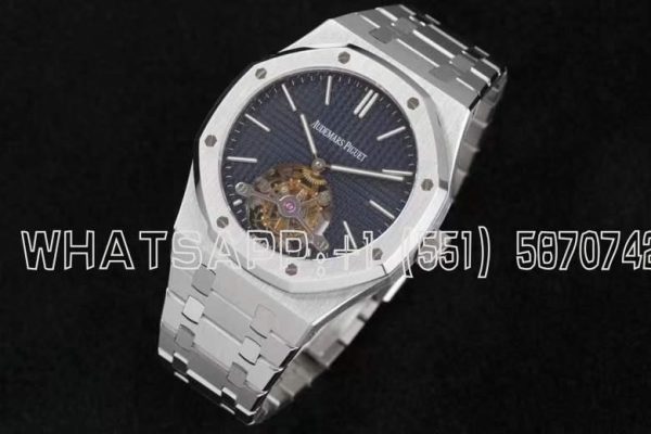 Audemars Piguet Royal Oak Tourbillon Extra-Thin Blue Dial in Steel R8 Factory