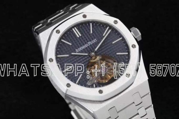 Audemars Piguet Royal Oak Tourbillon Extra-Thin Blue Dial in Steel R8 Factory