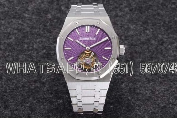 Audemars Piguet Royal Oak Tourbillon Extra-Thin Purple Dial in Steel 2018 SIHH 26522ST R8 Factory