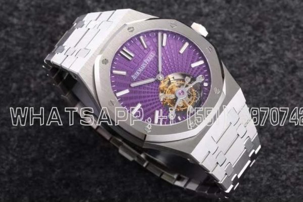 Audemars Piguet Royal Oak Tourbillon Extra-Thin Purple Dial in Steel 2018 SIHH 26522ST R8 Factory