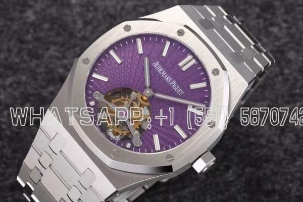 Audemars Piguet Royal Oak Tourbillon Extra-Thin Purple Dial in Steel 2018 SIHH 26522ST R8 Factory