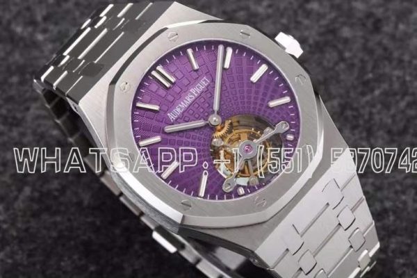 Audemars Piguet Royal Oak Tourbillon Extra-Thin Purple Dial in Steel 2018 SIHH 26522ST R8 Factory