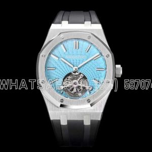 Audemars Piguet Royal Oak Tourbillon Extra-Thin Tiffany Blue Dial in Steel on Rubber Strap R8 Factory