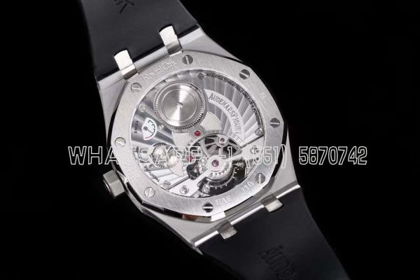 Audemars Piguet Royal Oak Tourbillon Extra-Thin Tiffany Blue Dial in Steel on Rubber Strap R8 Factory - Image 9
