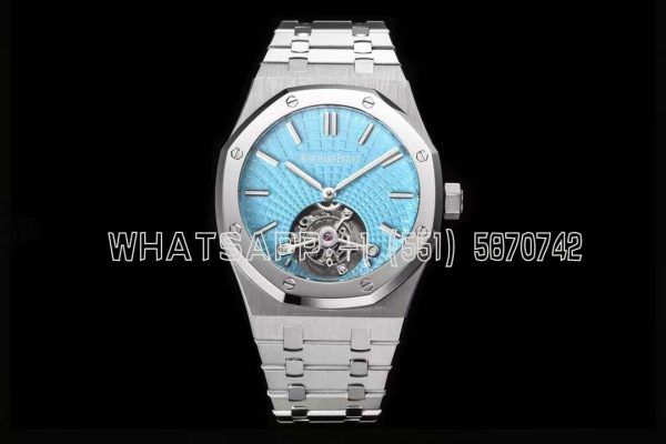 Audemars Piguet Royal Oak Tourbillon Tourbillon Extra-Thin Tiffany Blue Dial in Steel R8 Factory