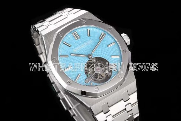Audemars Piguet Royal Oak Tourbillon Tourbillon Extra-Thin Tiffany Blue Dial in Steel R8 Factory