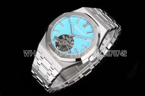 Audemars Piguet Royal Oak Tourbillon Tourbillon Extra-Thin Tiffany Blue Dial in Steel R8 Factory
