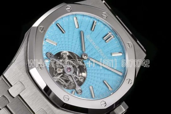Audemars Piguet Royal Oak Tourbillon Tourbillon Extra-Thin Tiffany Blue Dial in Steel R8 Factory - Image 6