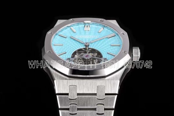 Audemars Piguet Royal Oak Tourbillon Tourbillon Extra-Thin Tiffany Blue Dial in Steel R8 Factory