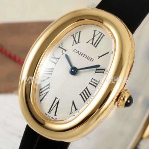 Cartier Baignoire de Cartier watch YG Swiss Quartz Black Leather Strap