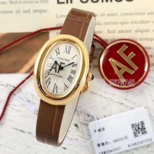 Cartier Baignoire de Cartier watch YG Swiss Quartz Brown Leather Strap