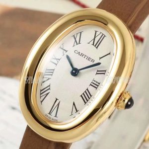 Cartier Baignoire de Cartier watch YG Swiss Quartz Brown Leather Strap