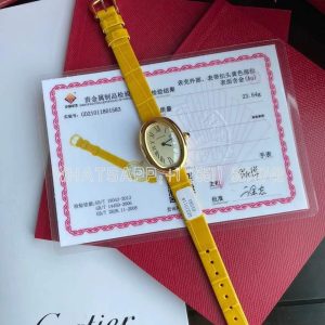 Cartier Baignoire de Cartier watch YG Swiss Quartz Yellow Leather Strap