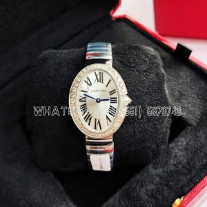 Cartier Baignoire WB520025 Silver Dial 31.6mm Quartz Ladies Watch