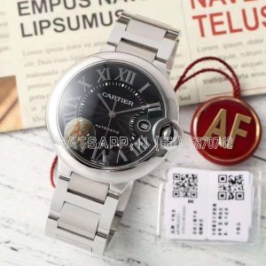 Cartier Ballon Bleu 42mm SS Black Texture Dial on SS Bracelet A2824