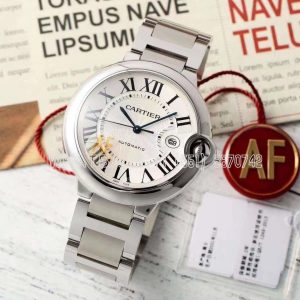 Cartier Ballon Bleu 42mm SS White Texture Dial on SS Bracelet A2824